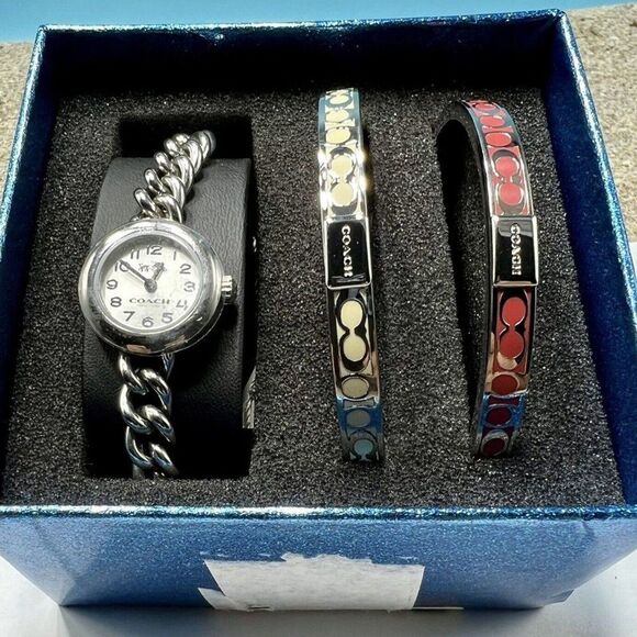 Coach 23mm WAVERLY GIFT SET Ladies Bangles & Watch 14502448 NEW